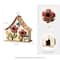 Glitzhome&#xAE; 10.5&#x22; White Distressed Wood Birdhouse with Flowers